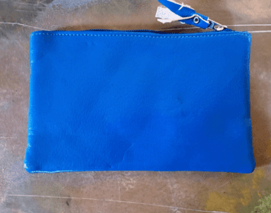 Unisex Medium Blue Zipper Wallet/Pouch