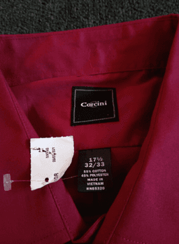 Corcini Men's Dress Shirt Red Size 17.5 32-33 Inches